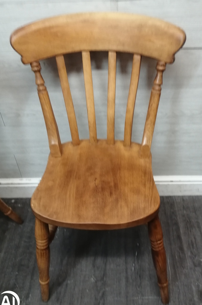 Pair of slat back dining chairs