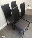 SET 4 BLACK FAUX LEATHER DINING CHAIRS