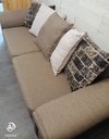 Brown Toned Large Three Seater Pillow Back Sofa