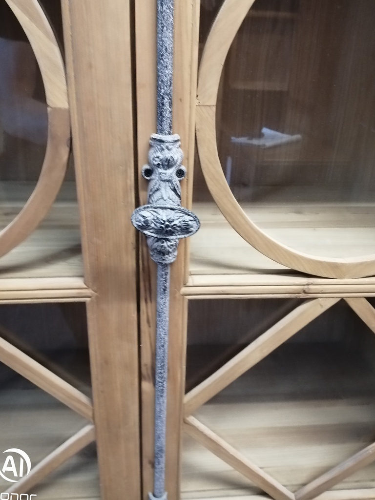 STUNNING RUSTIC PINE GLAZED FRONTED DISPLAY UNIT