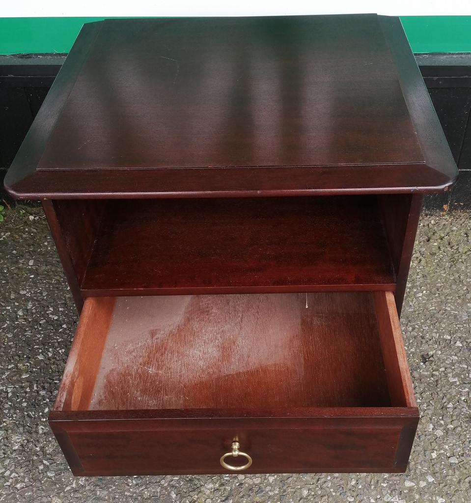 Stag bedside with single drawer