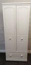 White ALSTONS Double Wardrobe with Drawer