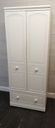 White ALSTONS Double Wardrobe with Drawer