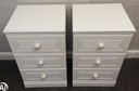 PAIR ALSTONS WHITE THREE DRAWER BEDSIDE CHESTS