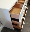 PAIR ALSTONS WHITE THREE DRAWER BEDSIDE CHESTS