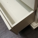 CREAM GLAZED FRONTED DISPLAY UNIT WITH DRAWER
