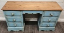 Solid Pine Painted Seven  Drawer Dressing Table / Desk