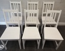 Set Of Six IKEA  White Dining Chairs