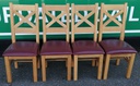 QUALITY SET OF FOUR OAK AND LEATHER CHAIRS
