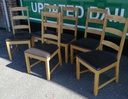 6 x Oak Slat Back Dining Chairs