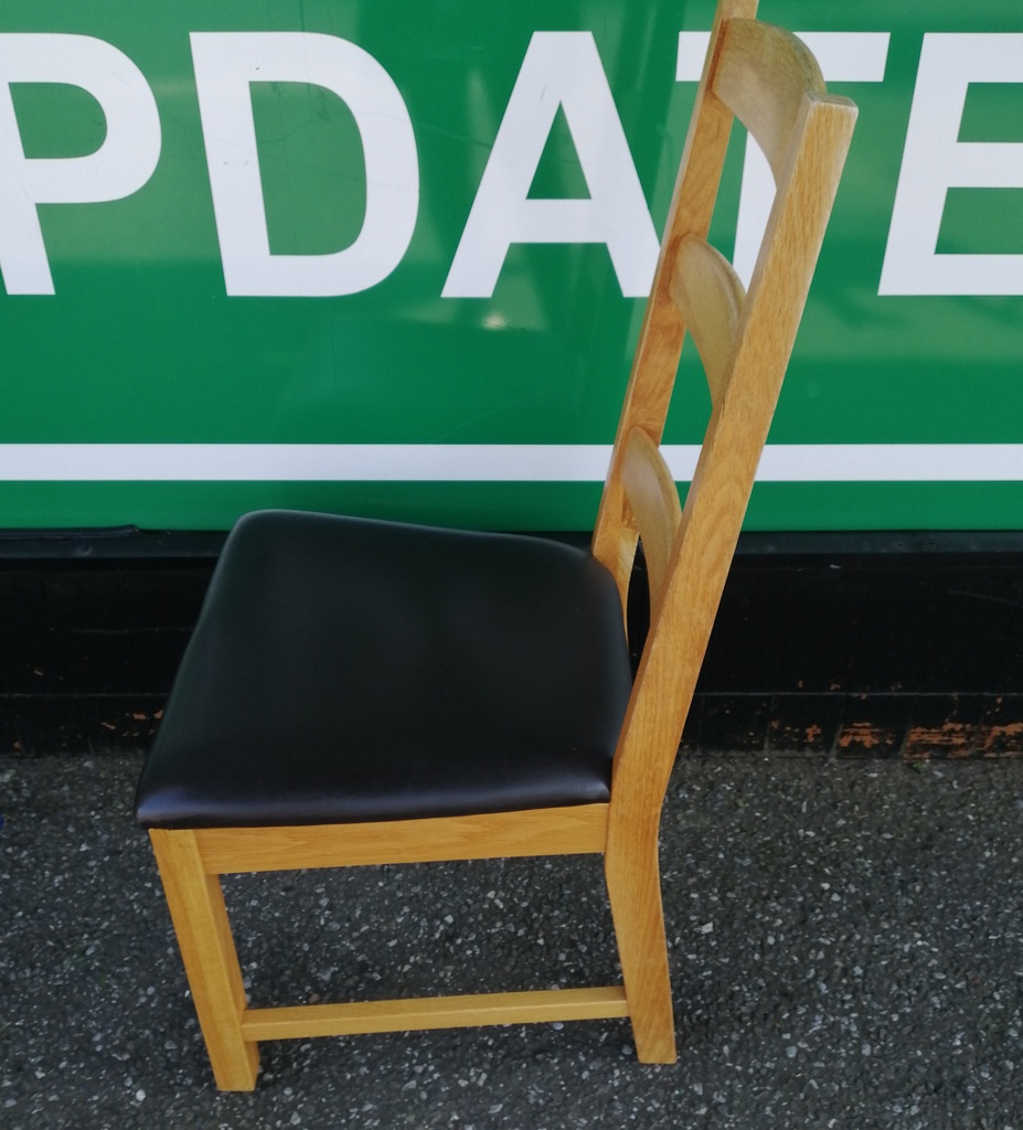 6 x Oak Slat Back Dining Chairs