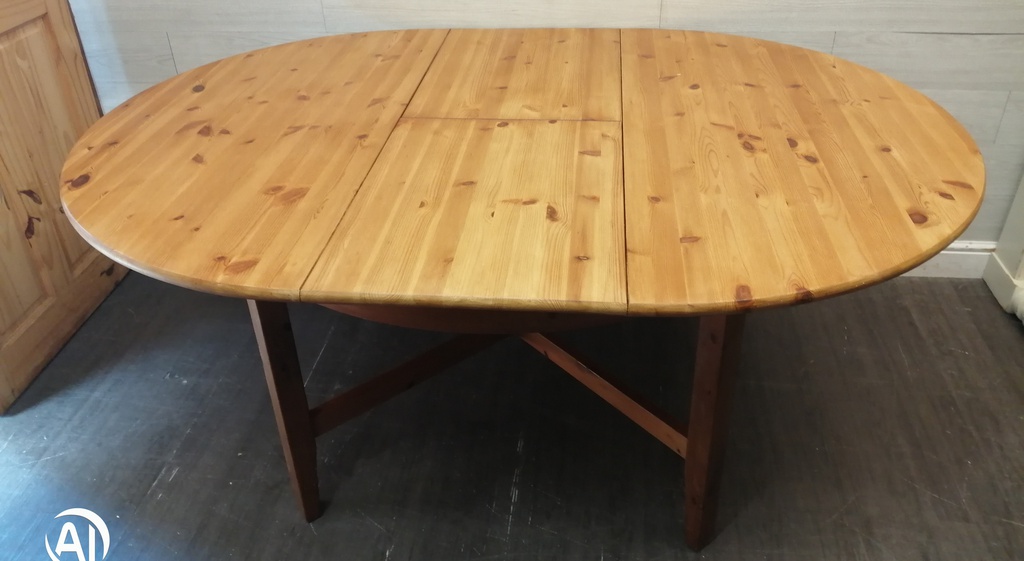 ROUND PINE EXTENDING TABLE