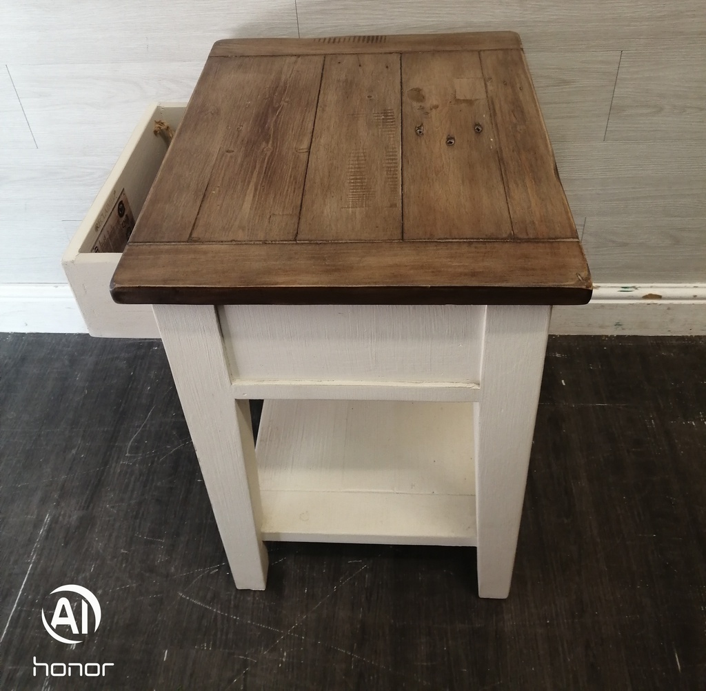 Rustic reclaimed wood side table