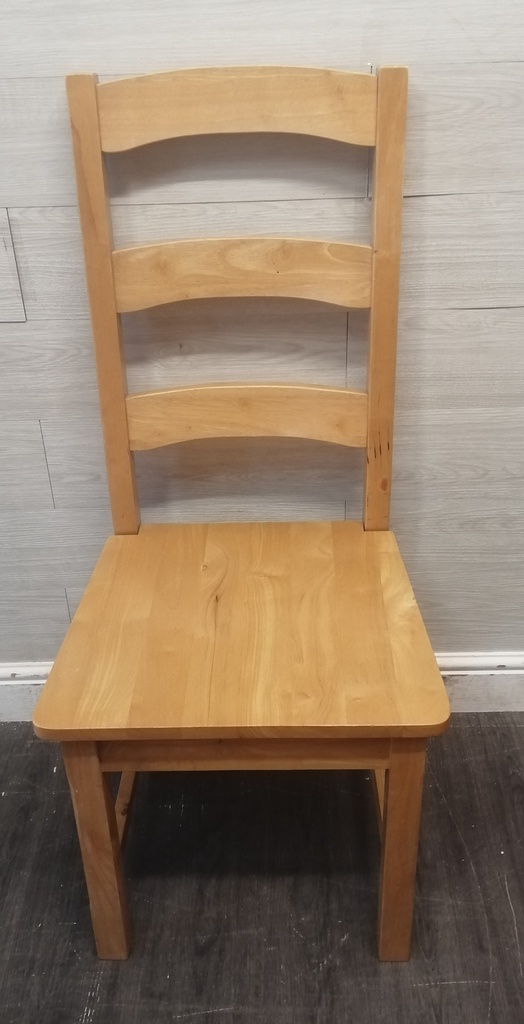 SET OF SIX LADDER BACK DINING CHAIRS
