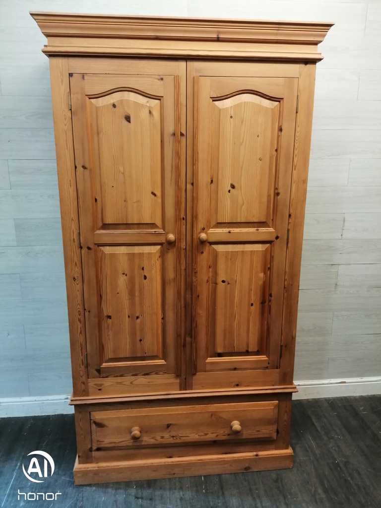 SOLID PINE WARDROBE WITH DRAWER