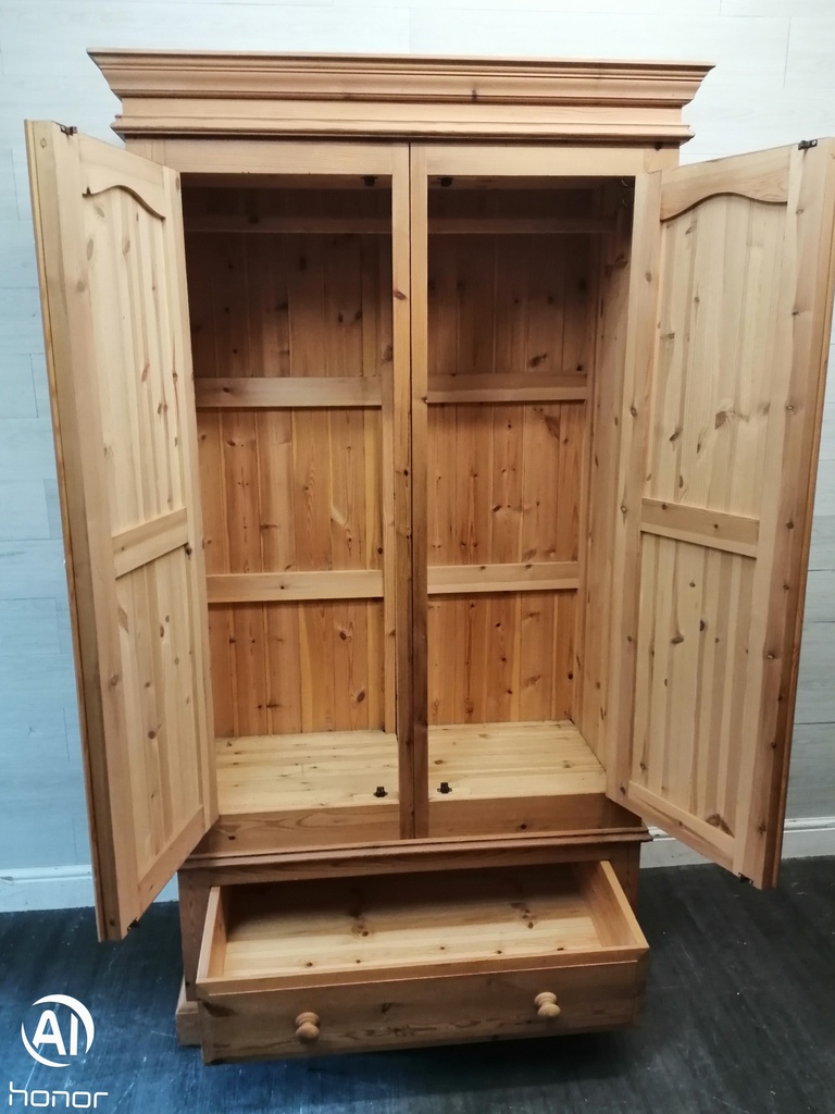 SOLID PINE WARDROBE WITH DRAWER