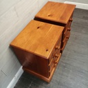 PAIR SOLID PINE THREE DRAWER BEDSIDES CHESTS