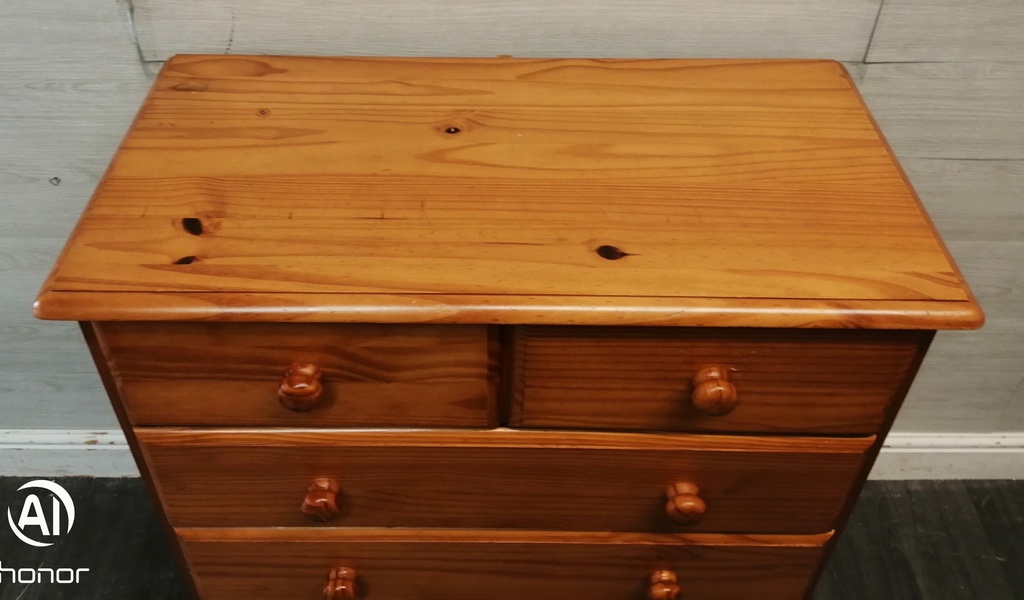Five drawer pine chest