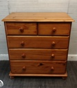 Five drawer pine chest