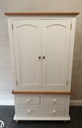 Double white / pine wardrobe with drawers