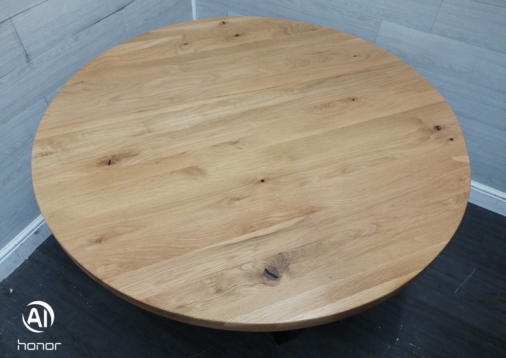 Quality modern oak round dining table