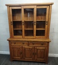 Sliding door oak glazed display unit