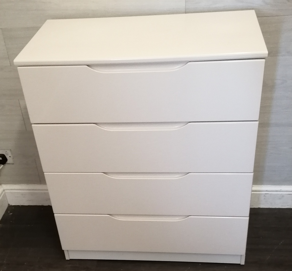 lovely modern white/ cream gloss chest