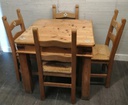 QUALITY SOLID PINE NEAT TABLE AND 4 CHAIRS