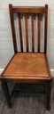 SET OF 4 OAK CHAIRS WITH LEATHER SEATS