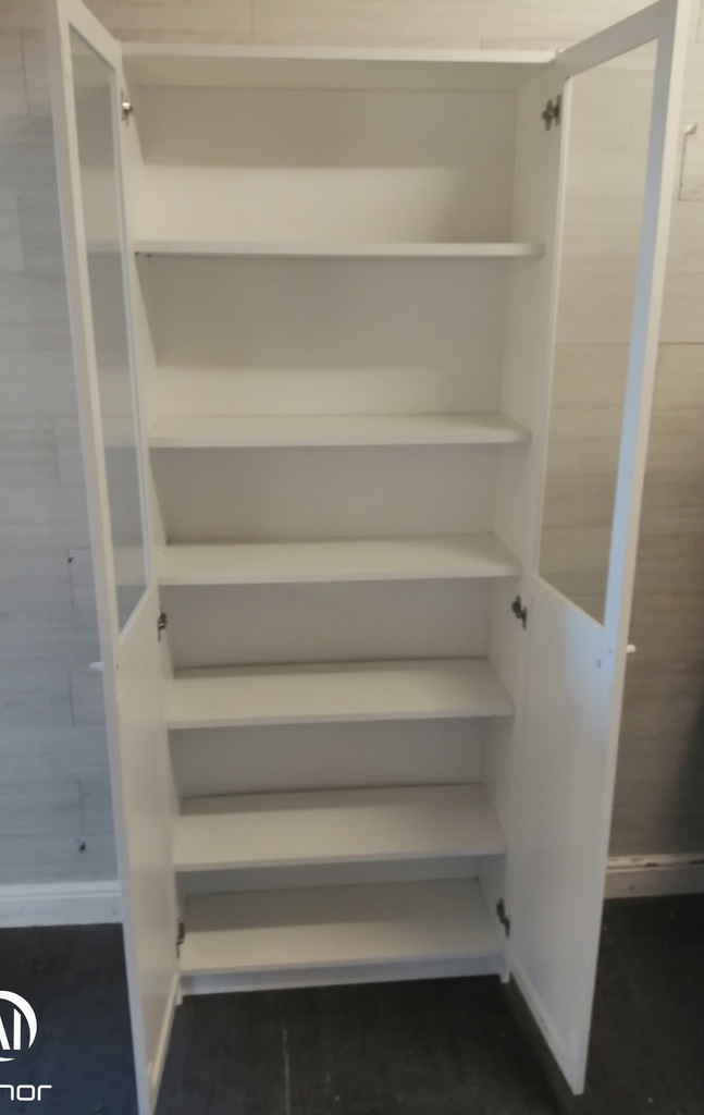 IKEA ‘BILLY’ White Part  Glazed Front Bookcase