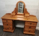 Pine Six Drawer Dressing Table with Mirror