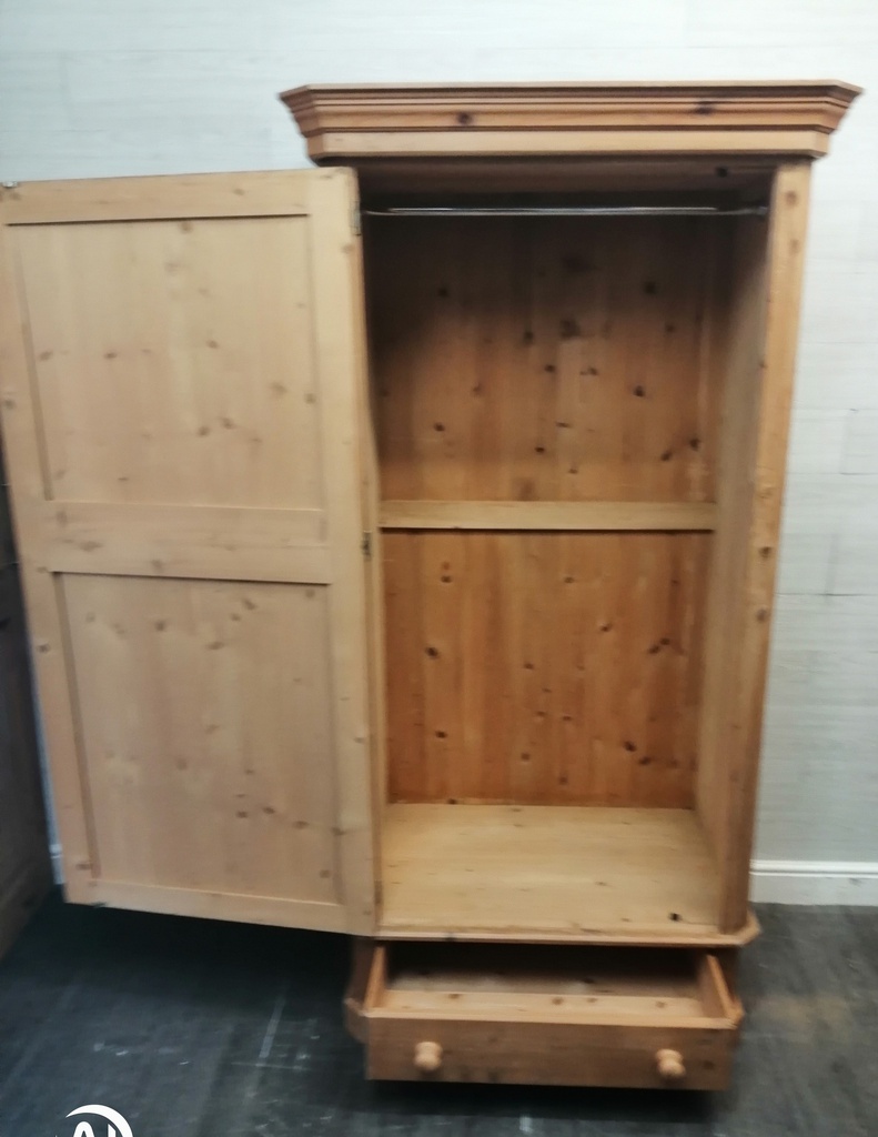 Solid pine single door wardrobe