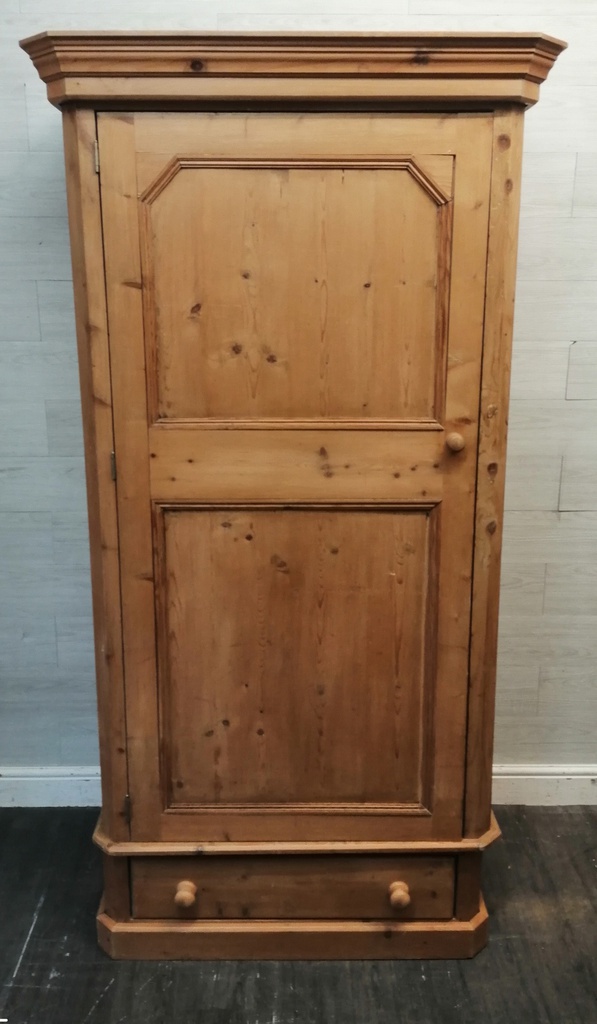 Solid pine single door wardrobe