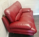 NEAT RED LEATHER MODERN RETRO STYLE SOFA