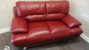NEAT RED LEATHER MODERN RETRO STYLE SOFA