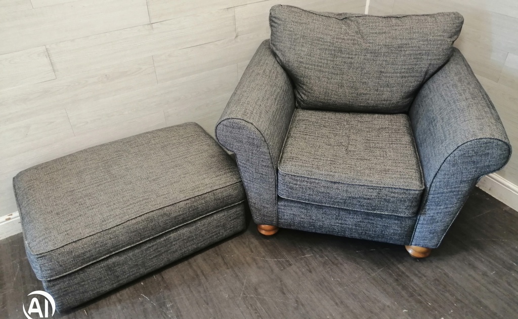 Lovely modern grey sofa &amp; armchair &amp; footstool set from Nextsuite
