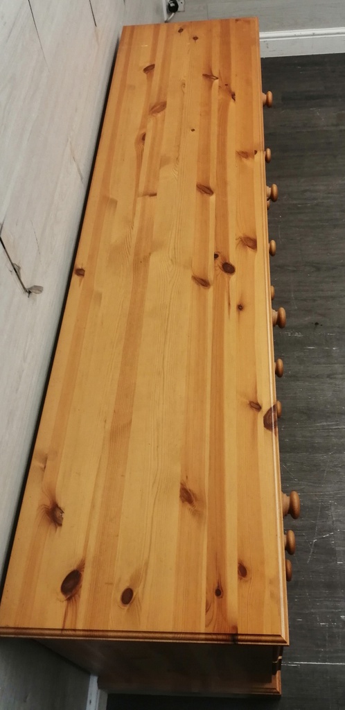 Quality Solid Pine Large Seven Drawer Merchant Style Chest