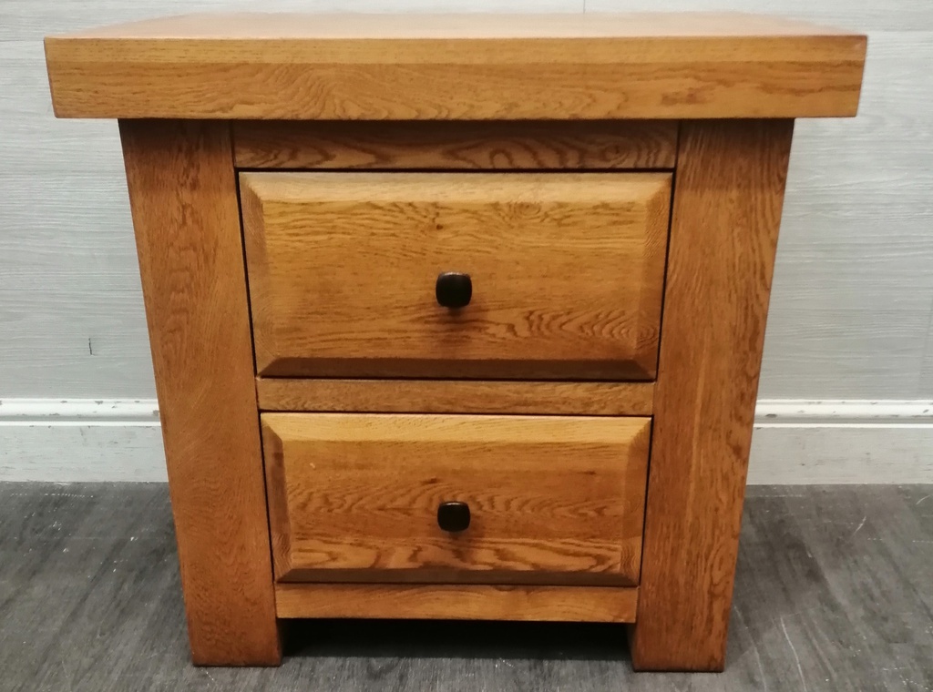 Pair of chunky oak bedsides from Oak Furniture Land