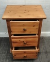 PINE THREE DRAWER BEDSIDE