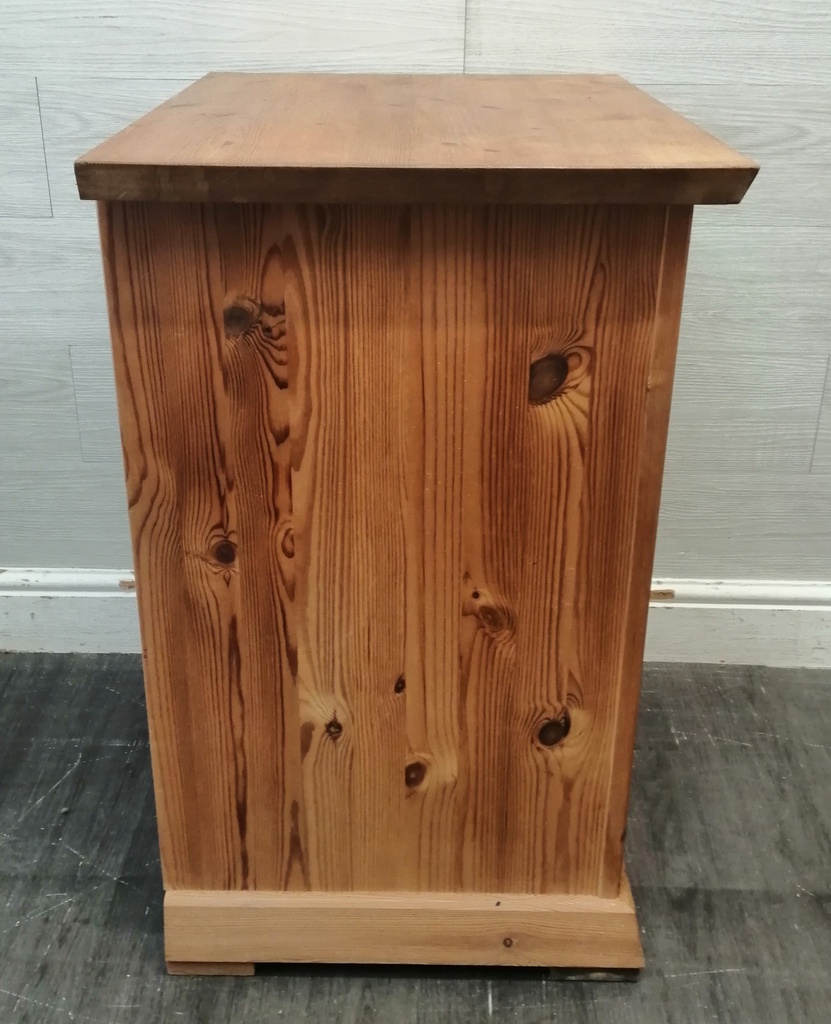 PINE THREE DRAWER BEDSIDE