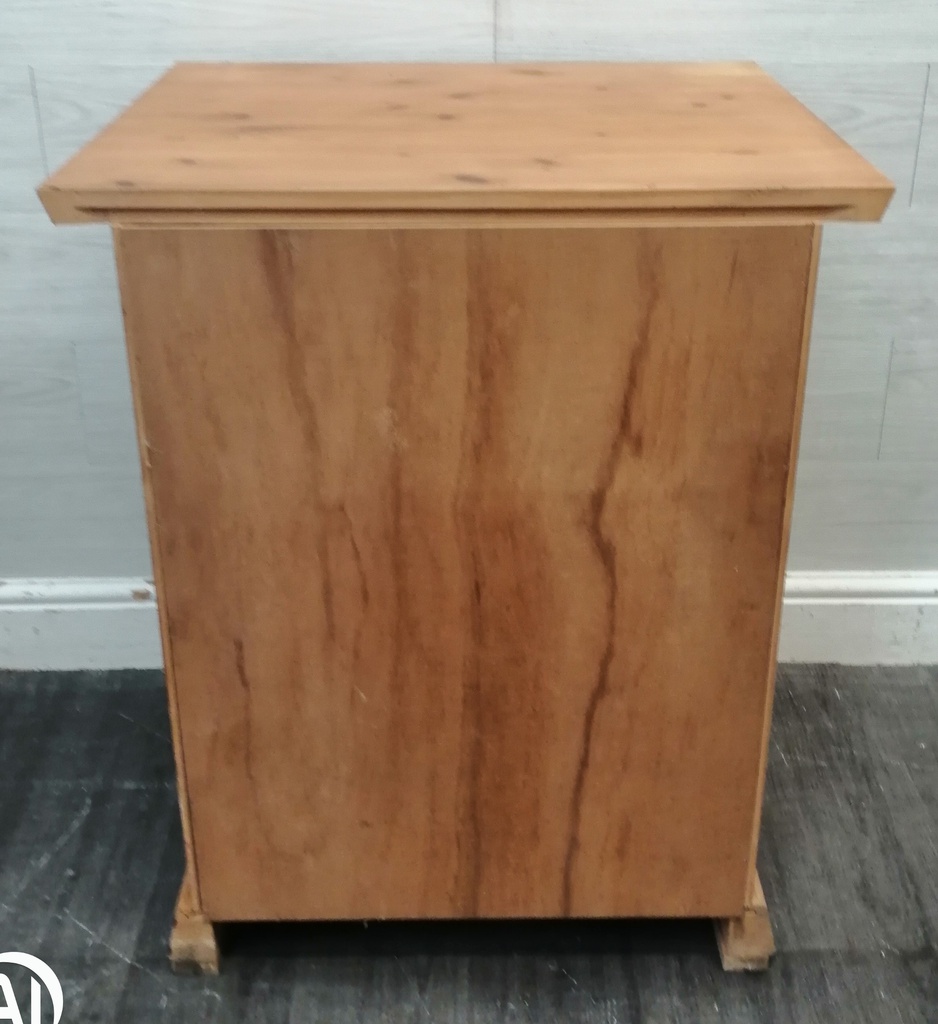 PINE THREE DRAWER BEDSIDE