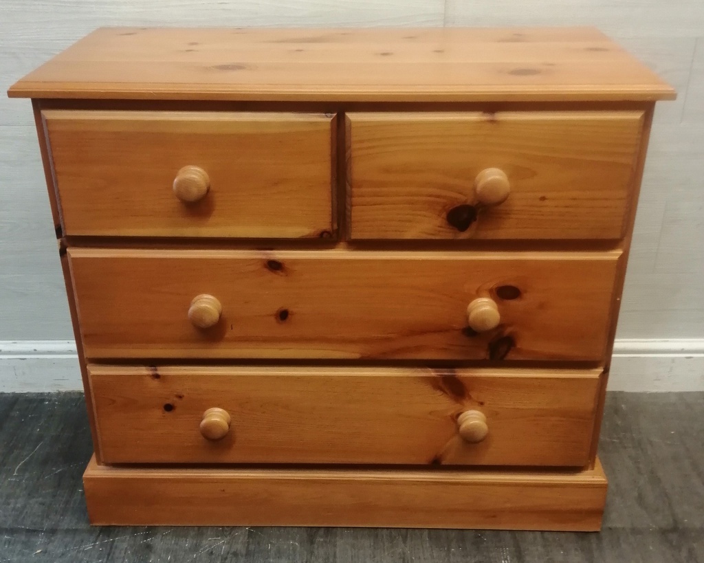 Solid pine five drawer chest