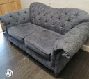 Grey Button Back Chesterfield Style Sofa
