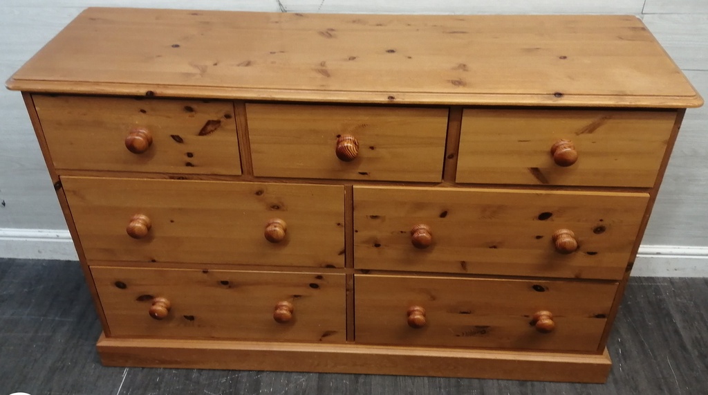 Quality Solid Pine Large Seven Drawer Merchant Style Chest
