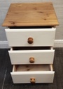 QUALITY SHAKER STYLE CREAM BEDSIDE CHEST OF THREE DRAWERS
