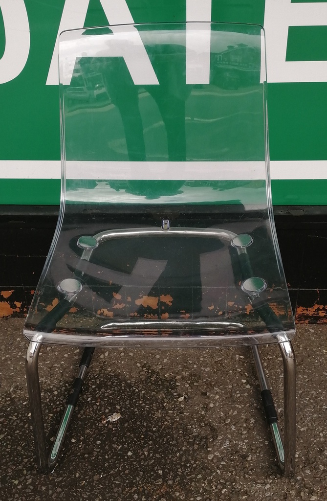 Pair of IKEA TOBIAS  transparent/chrome-plated Chairs
