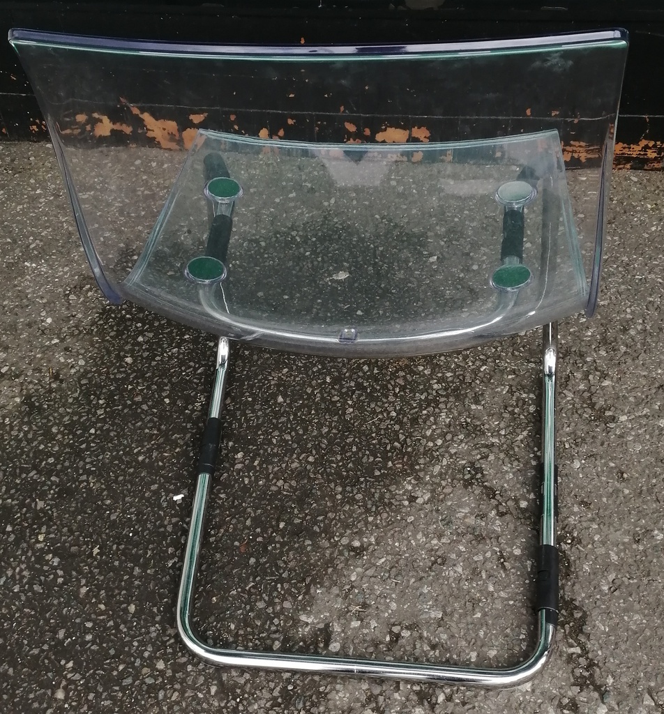 Pair of IKEA TOBIAS  transparent/chrome-plated Chairs