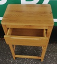 TALL OAK SIDE TABLE WITH DRAWER