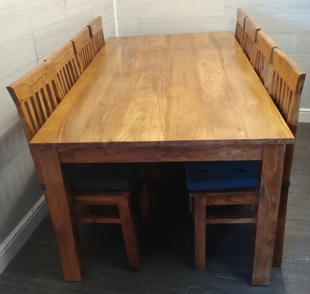 Quaility Large Sheesham Dining Table &amp; Eight Chairs