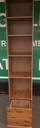 SLIM LINE NARROW PINE BOOKCASE WITH DRAWER